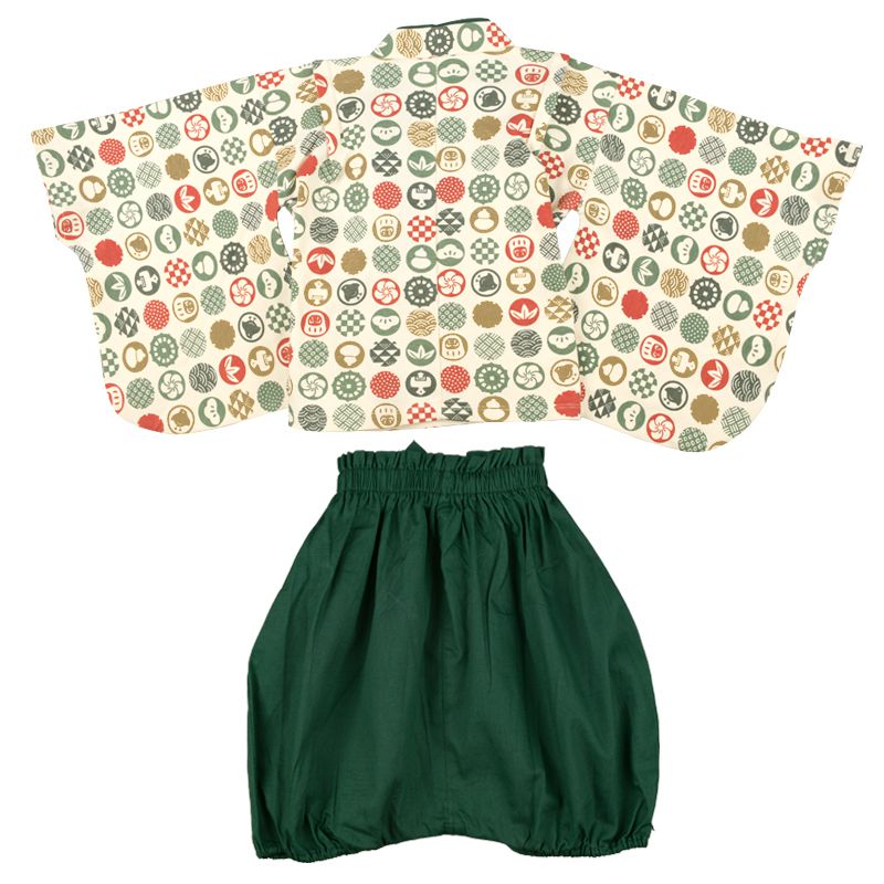 akachan honpo - 袴連身衣(兩件式)-綠色