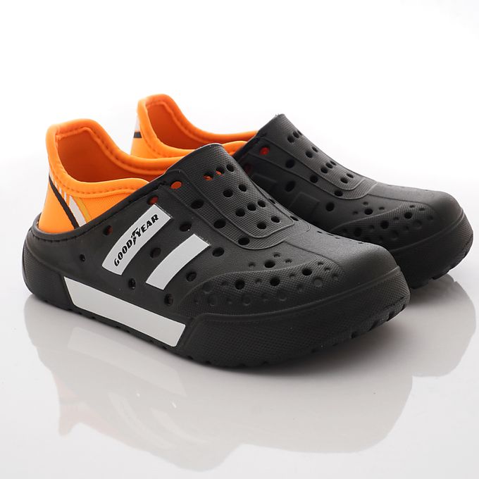 GOODYEAR - 台灣製GOODYEAR後踩水陸洞洞鞋(中小童段)-休閒鞋-黑