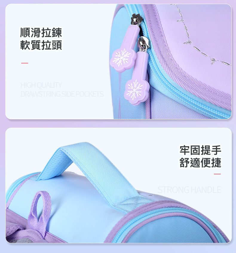 卡通懸浮減壓護脊後背包/書包-卡通人物雪寶-藍色 (建議110-135cm)-26x19x37cm