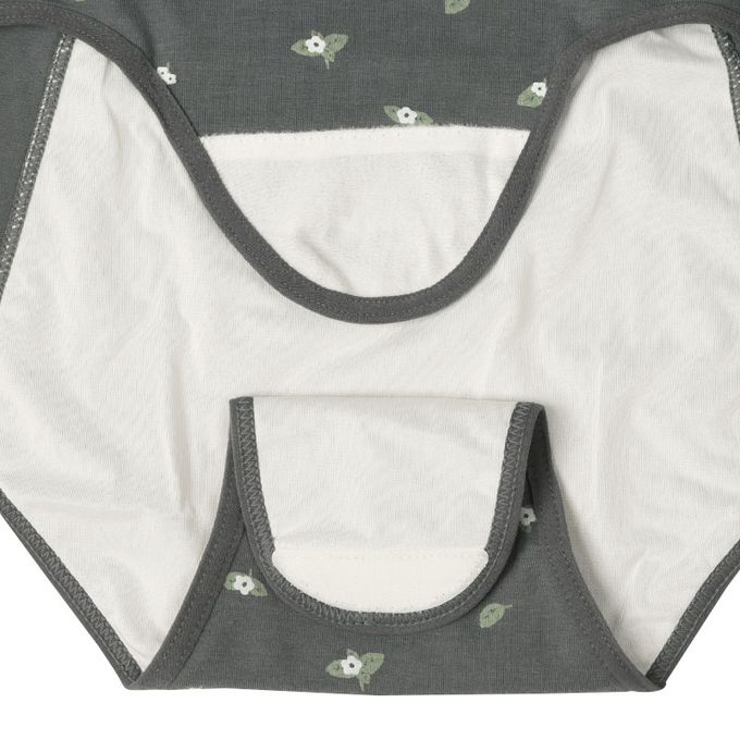 akachan honpo - 產後護理內褲腹部舒適款-小花-深灰色