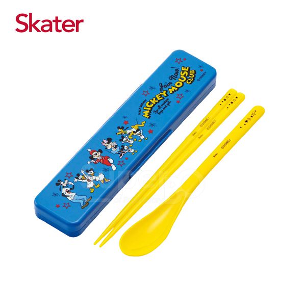 日本 SKATER - 湯匙筷子組(附盒)-米奇CLUB