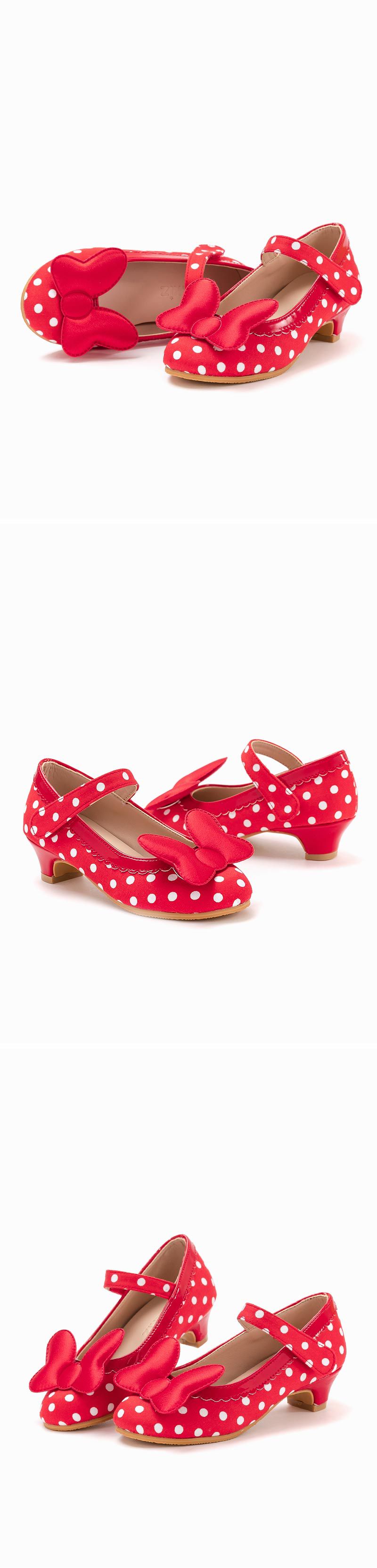 韓國 OZKIZ - 紅色點點低跟皮鞋