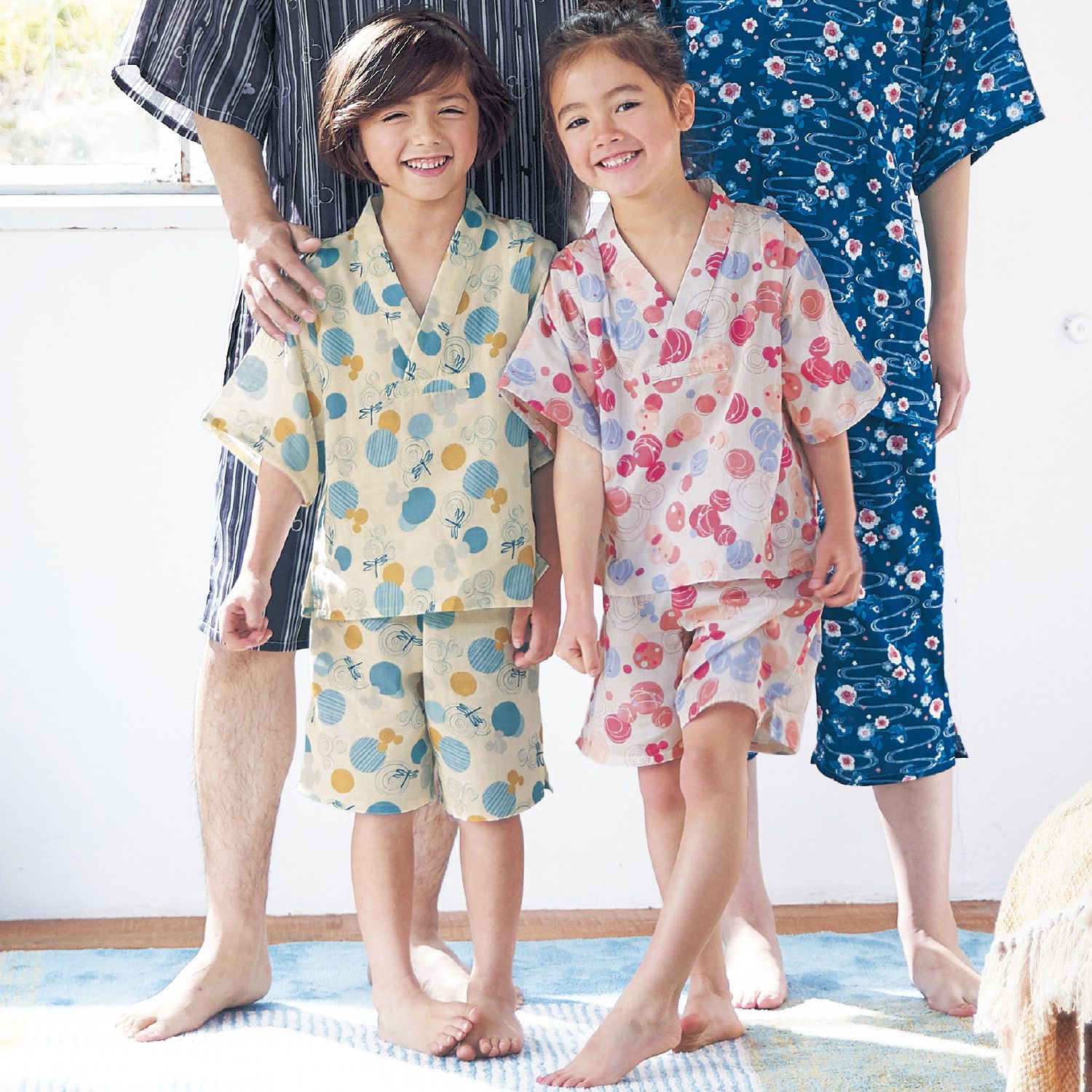 日本千趣會 - 迪士尼純棉甚平/家居服-(小孩)米奇流線-灰