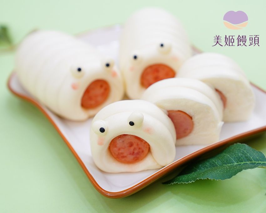 美姬饅頭 - 毛毛蟲熱狗鮮乳饅頭捲-6入-55g/顆