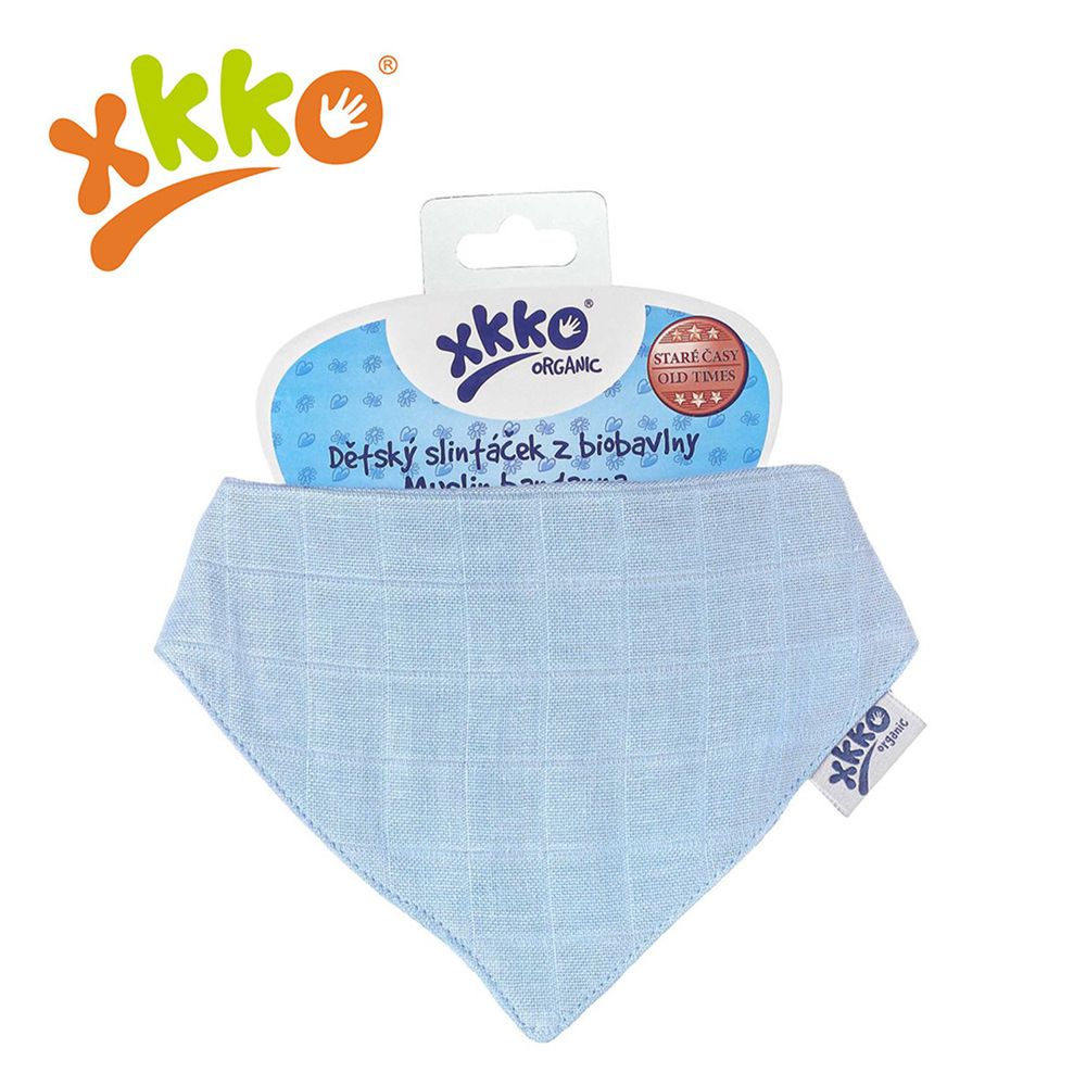 XKKO - 有機棉紗布口水巾-淺藍色