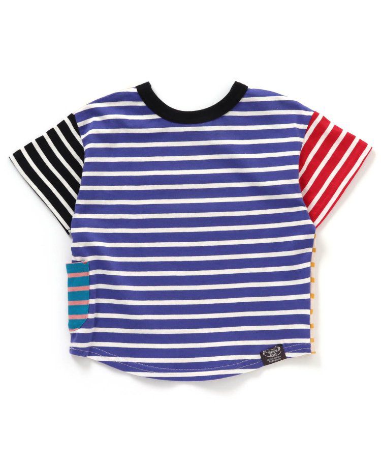 日本 BREEZE - 正反OK！圓領印花短袖上衣-線性-黑