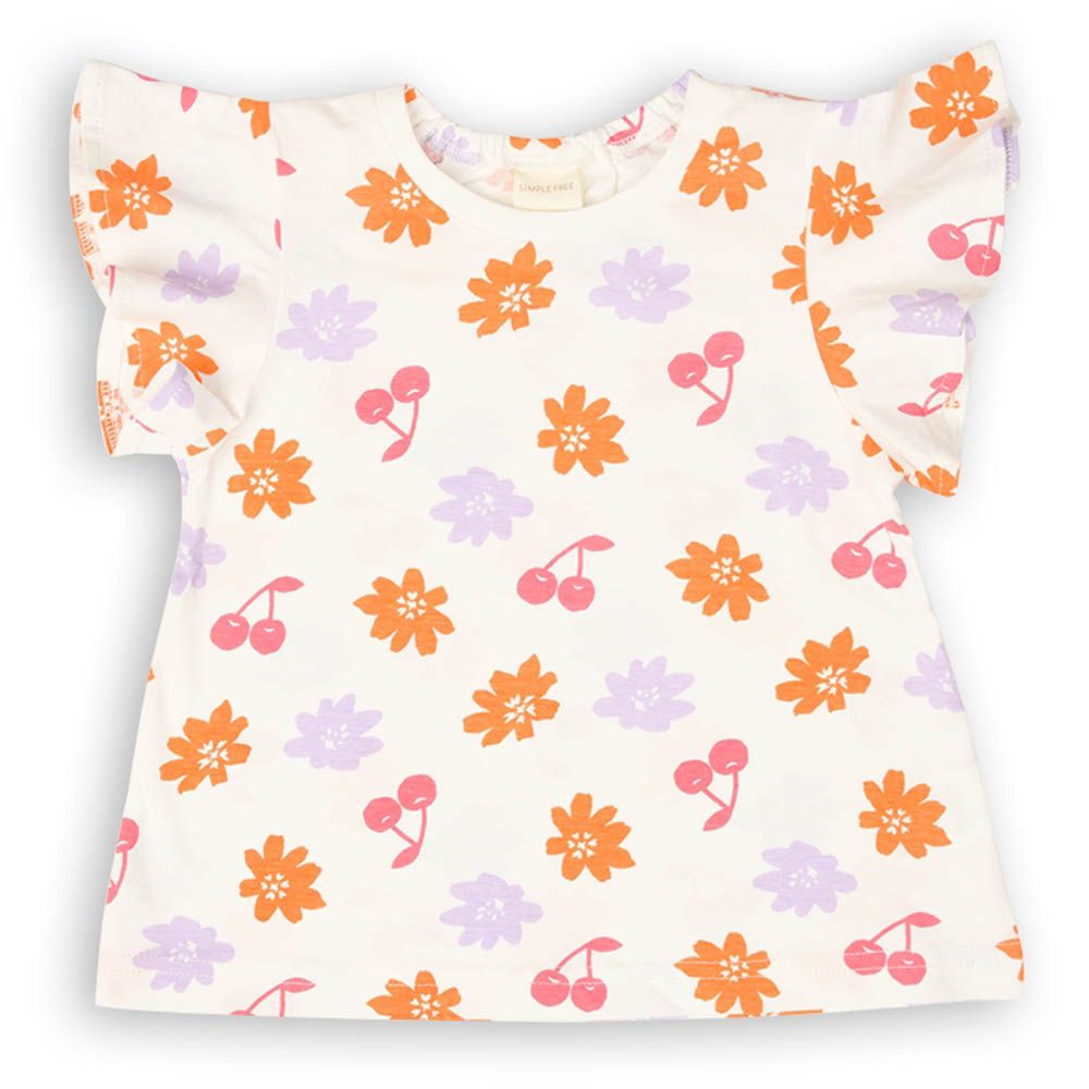 短袖T恤-滿版印花-橘色