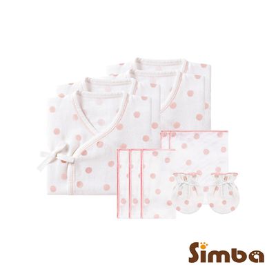 Simba 小獅王辛巴 - 極柔感紗布柔軟呵護新生套組-點粉粉 (一般款)