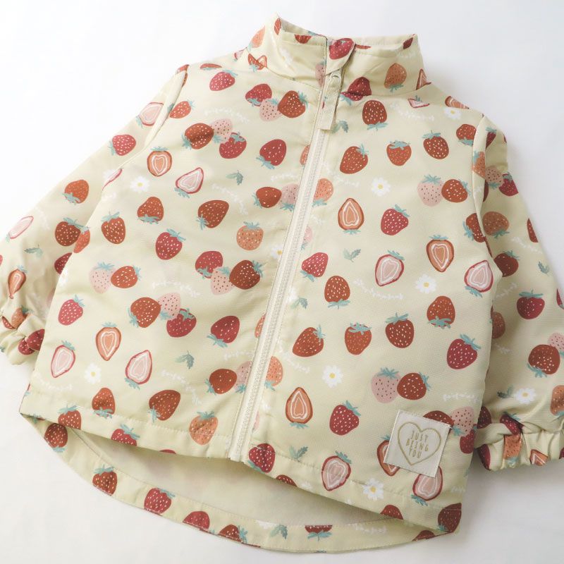 日本 ZOOLAND - 撥水加工 防風刷毛鋪棉外套-熊熊大集合-藍x卡其