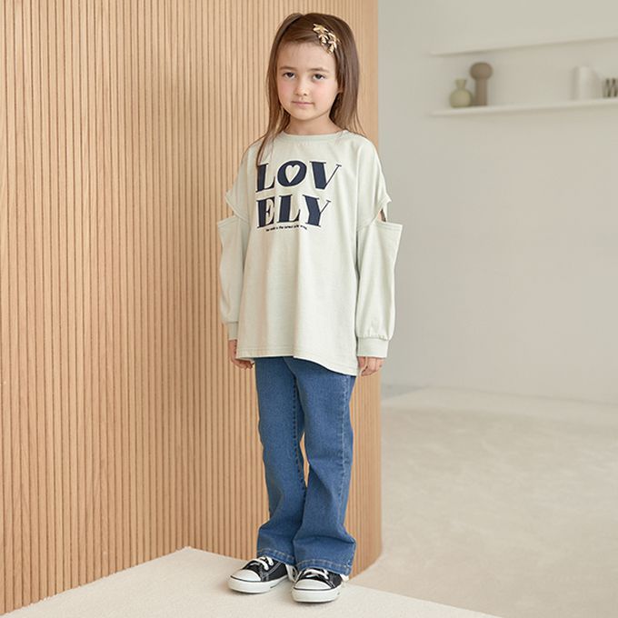 日本 Lycee mine - 休閒印花寬版開口長袖上衣-LOVLEY-粉紅