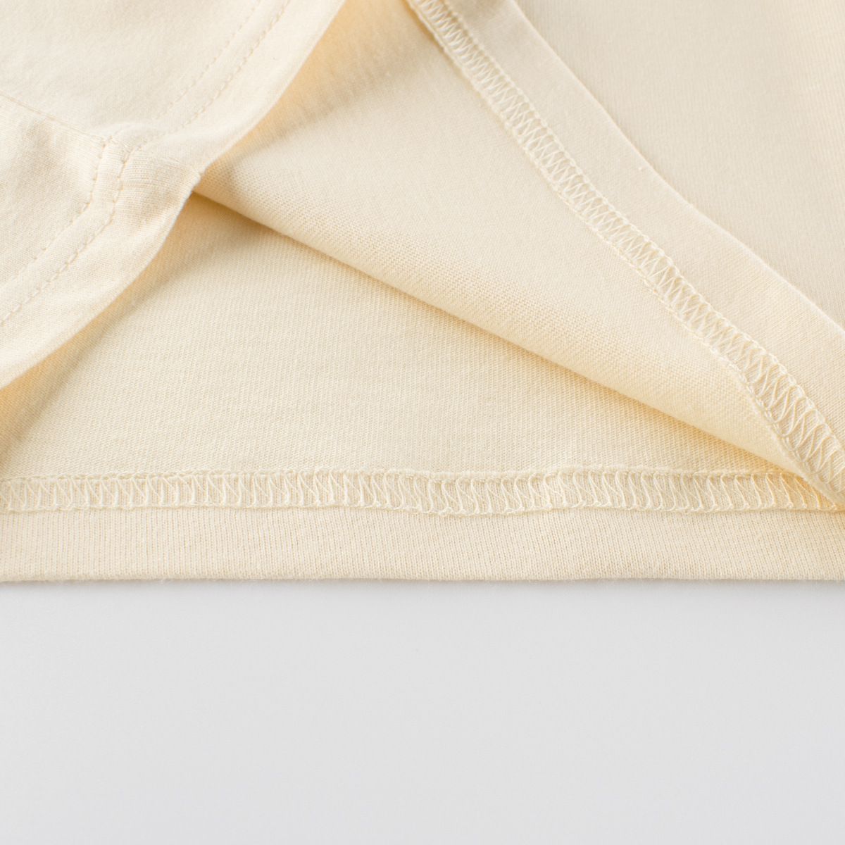 純棉圓領薄長袖上衣-動物好朋友-杏+黃