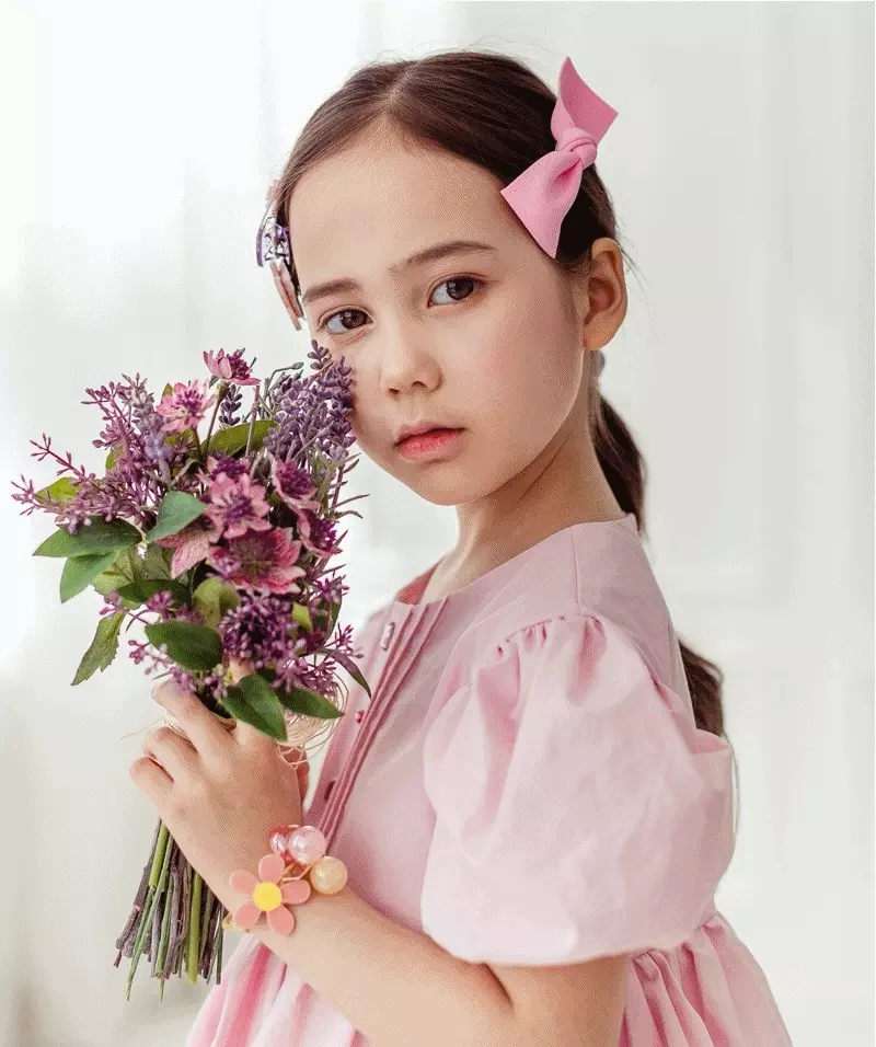 韓國 Bimbo Bimba - 髮夾2入組-Angel-玫瑰粉