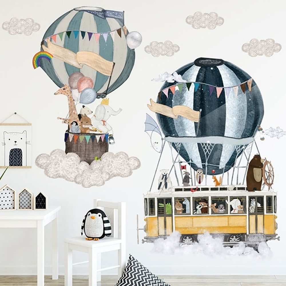 JB Design - 時尚壁貼-動物風熱氣球 (60cm*90cm)