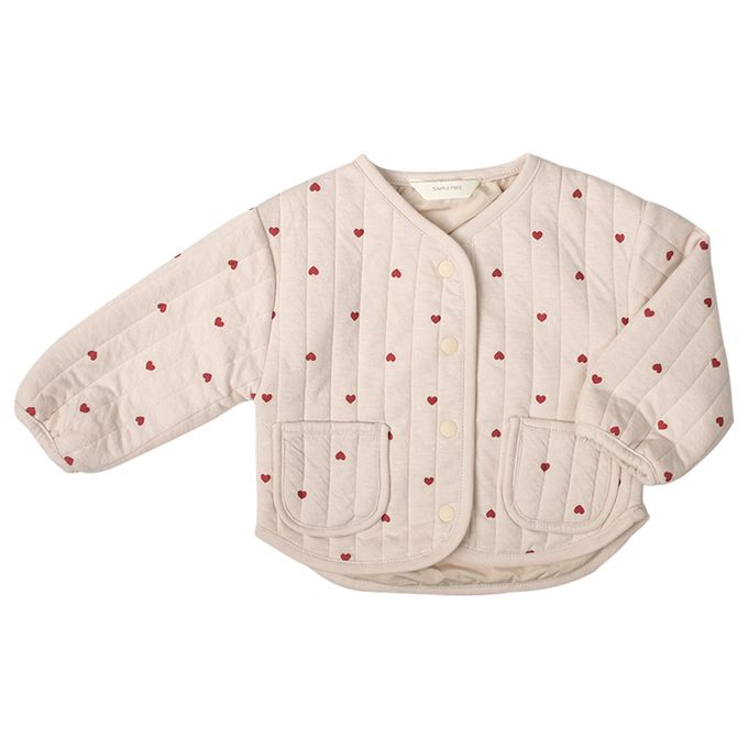 akachan honpo - 鋪棉夾克-滿版印花-象牙白色