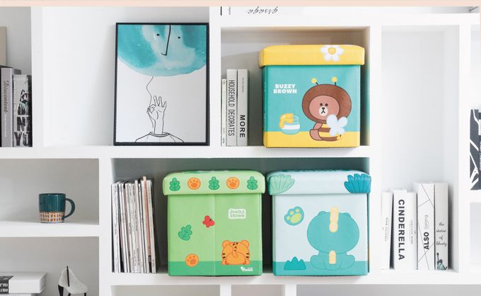 YODA - 福利品 LINE FRIENDS熊大造型收納箱-蜜蜂款