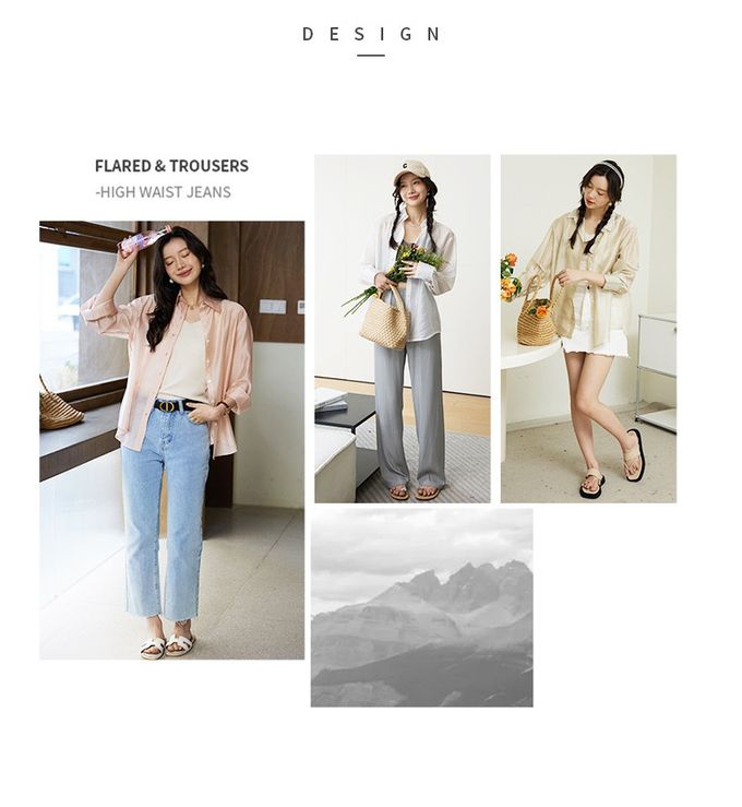 糖果色簡約薄款長袖修身上衣-香檳色