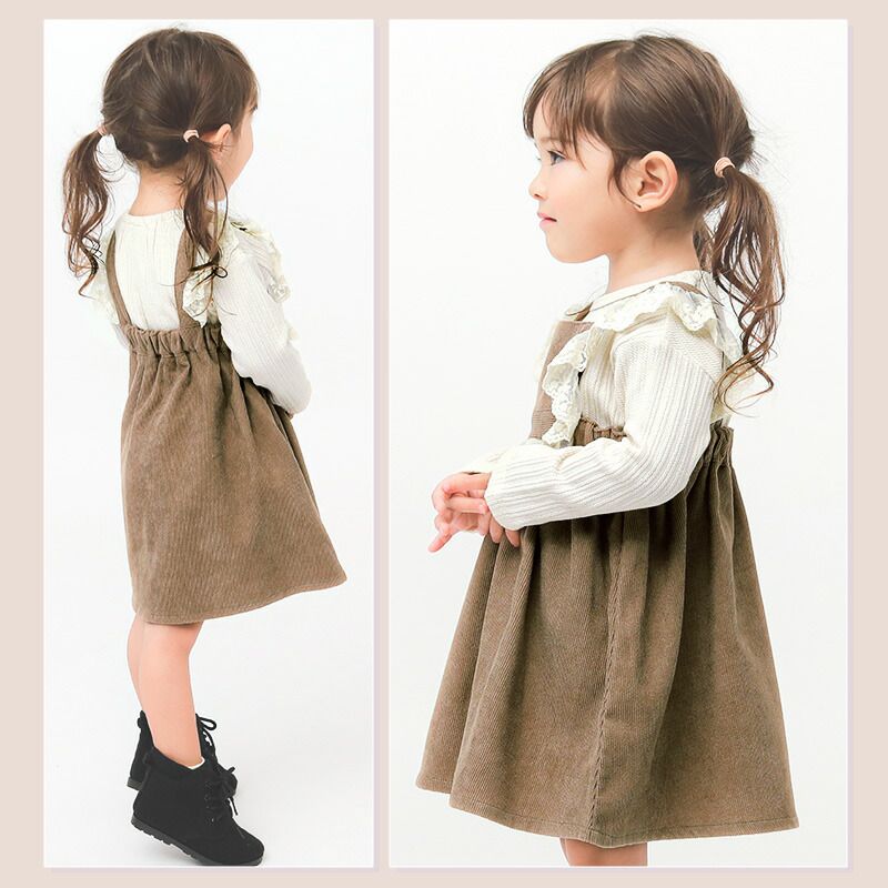 日本 ZOOLAND - 小花蕾絲領甜美羅紋背心裙-粉紅