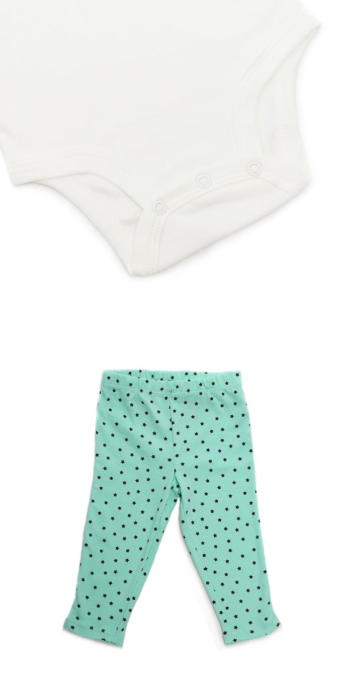 美國 Carter's - 貓熊短袖+長袖包屁衣+長褲3件組