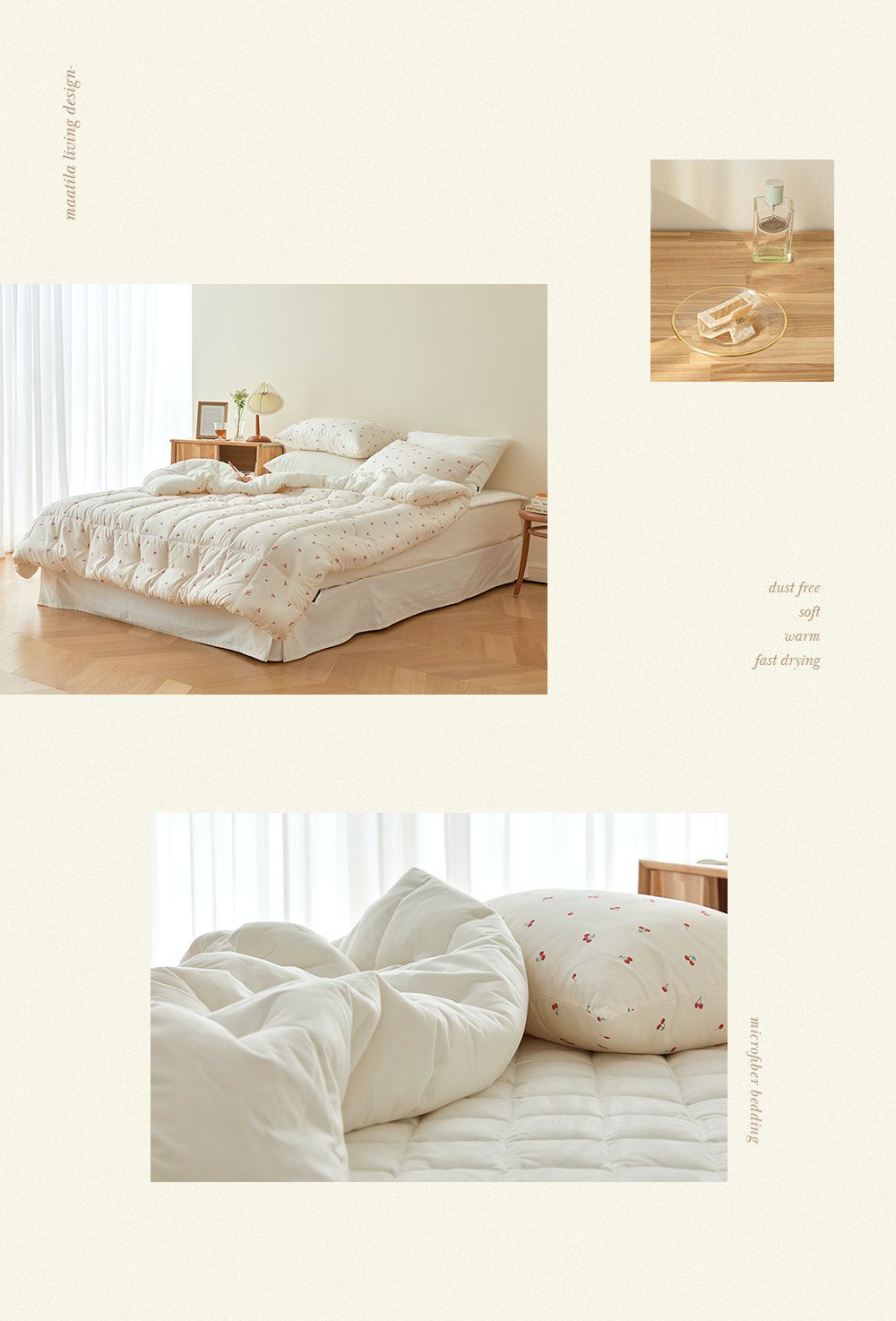 韓國 Maatila - 可水洗超細纖維棉花糖棉被-甜心櫻桃