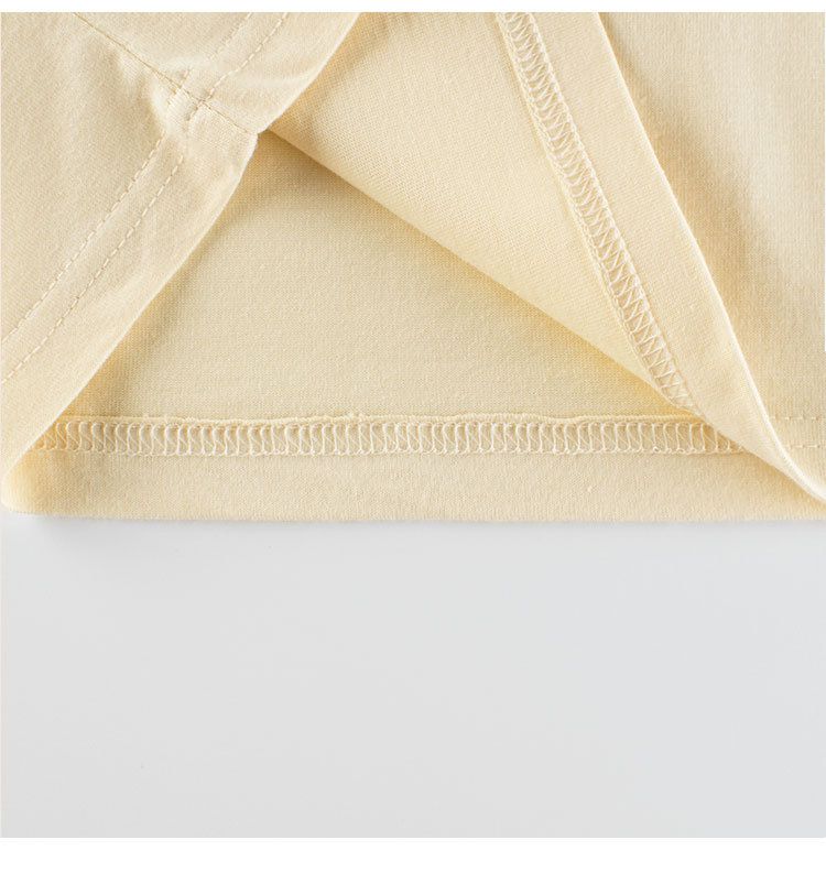 純棉圓領薄長袖上衣-cool熊熊-杏色