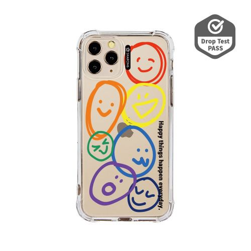 韓國 SHARON6 - 卡夾式防摔手機殼-彩虹表情 (iPhone-12/ 12 Pro)