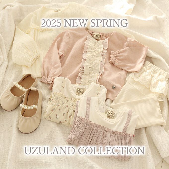 日本 ZOOLAND - 胸前層次摺邊圓領長袖上衣-緹花紋理-粉紅