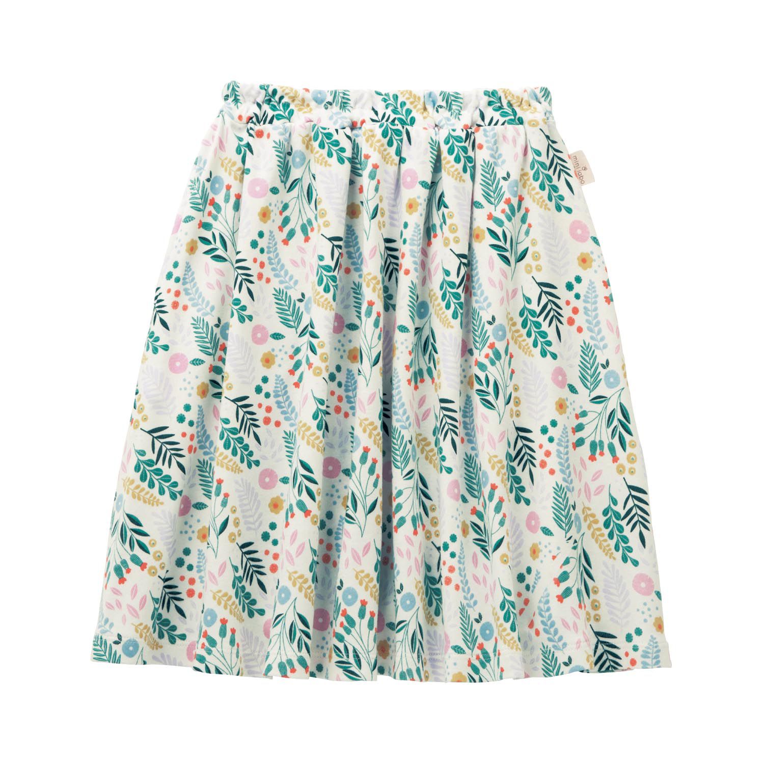 日本千趣會 - 純棉碎花及膝裙-果實花朵-白