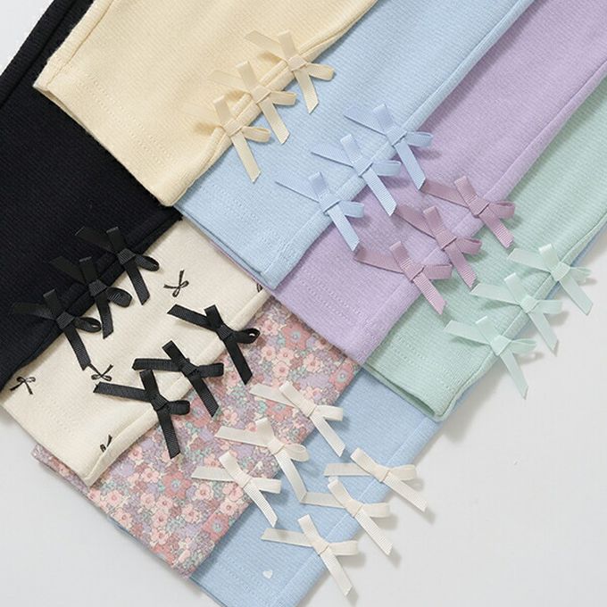 日本 Lycee mine - 彈力合身緞帶裝飾長褲-薄荷綠