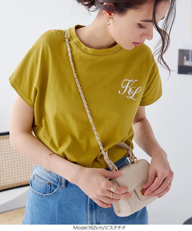 日本 Kobe Lettuce - 100%棉 舒適百搭短袖上衣-刺繡印花-淺黃