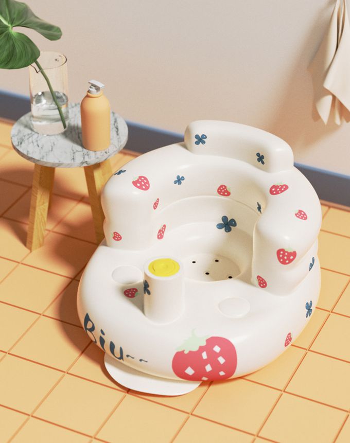 Vanibaby - 學坐椅 寶寶充氣沙發（4-36個月適用）-南瓜款