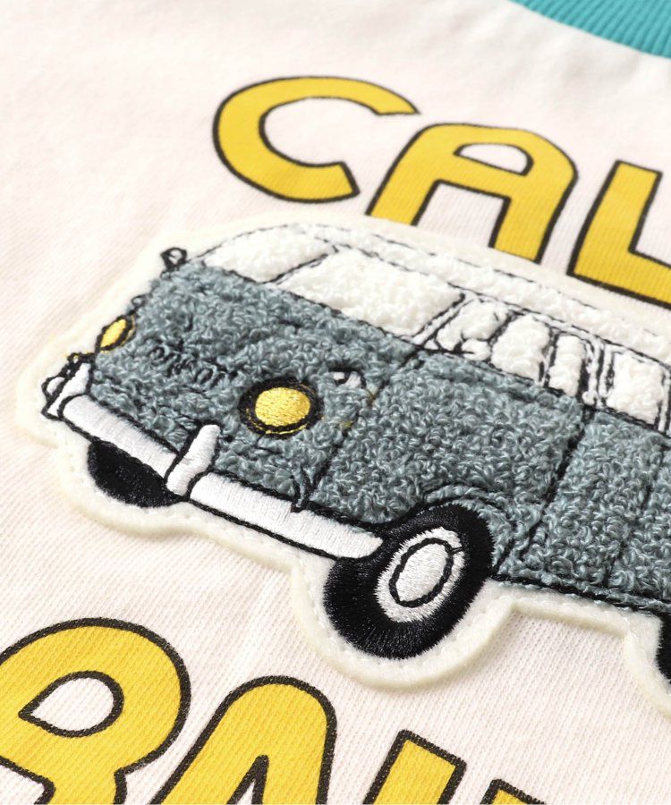 日本 BREEZE - 刺繡徽章撞色長袖上衣-熊貓-炭黑