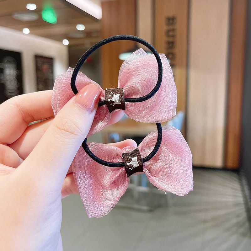 亮亮網紗蝴蝶結髮夾(2入組)-海軍藍