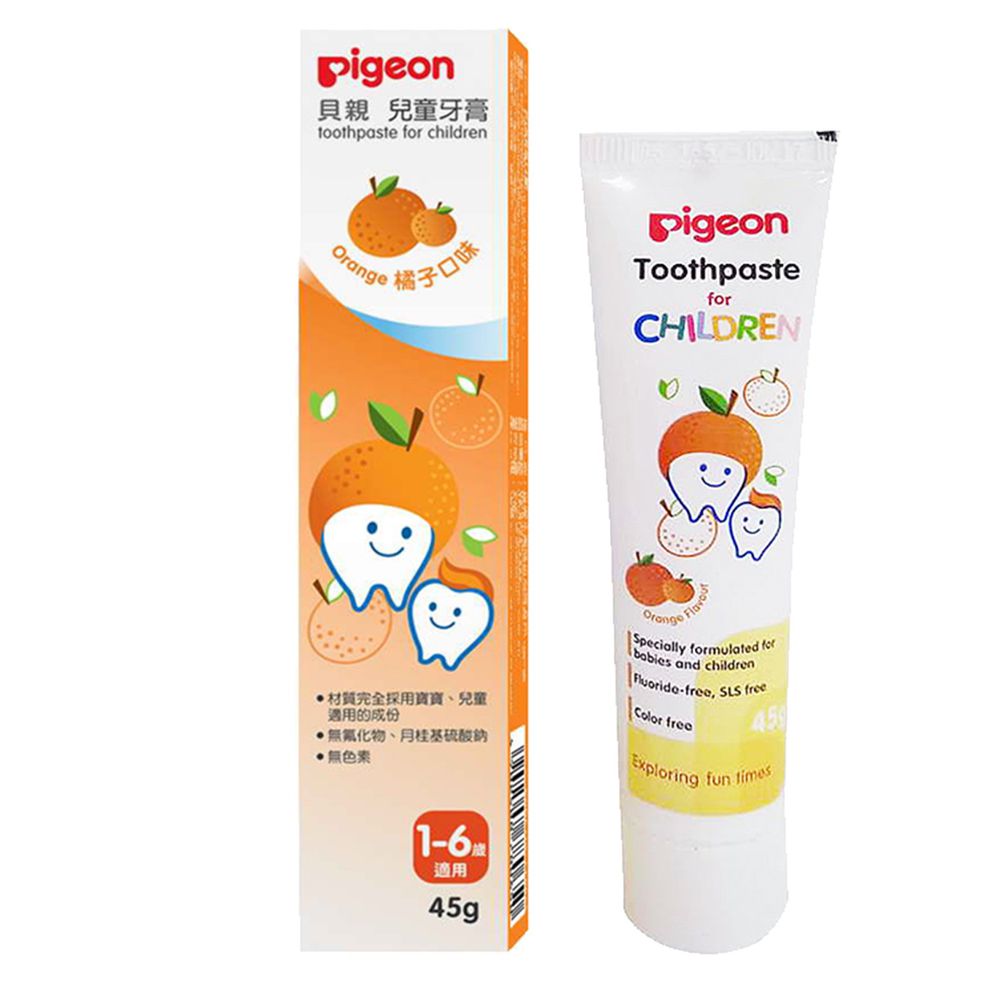 貝親 Pigeon - 兒童牙膏-橘子 (3x2.7x14.2)-無氟