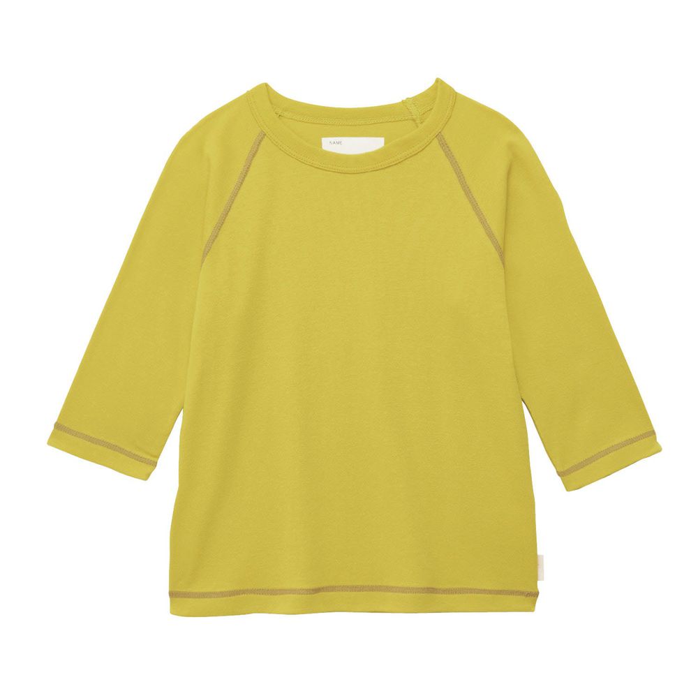 日本千趣會 - GITA 純棉輕薄舒適七分袖T-素面-黃綠