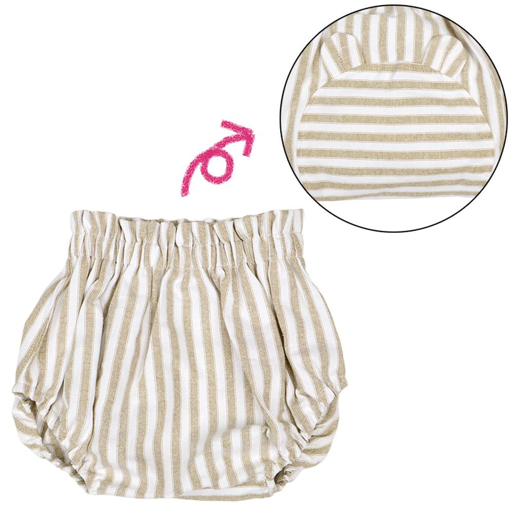 短褲-小熊-淺卡其色