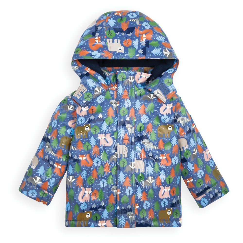 英國 JoJo Maman BeBe - 變色防風雨水手連帽外套/雨衣-雪地樂園