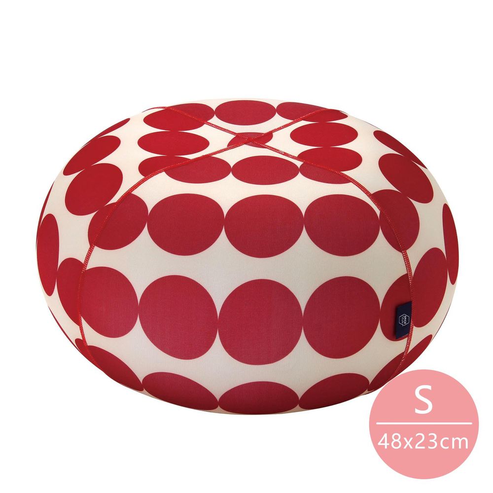 日本 SPICE - 多功能充氣甜甜圈椅(瑜伽球/坐椅/茶几)-普普波點-紅 (S(Φ48x23cm))