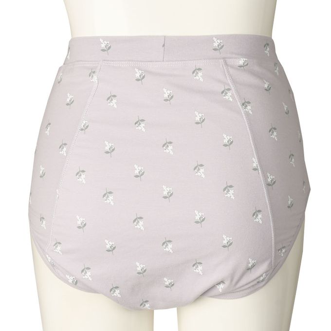 akachan honpo - 產後護理內褲腹部舒適款-小花-紫色