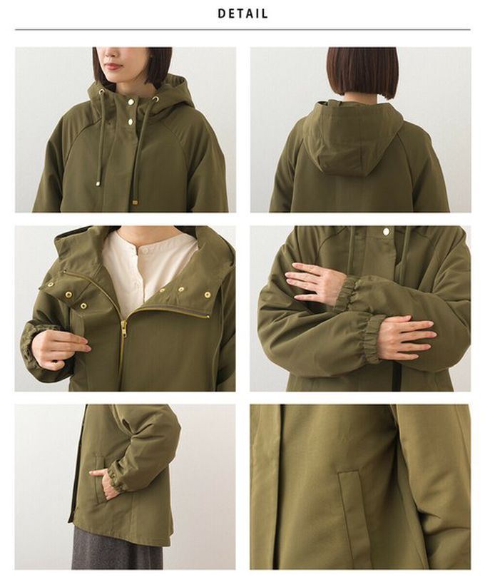 日本 OMNES - [經典款]防潑水派克連帽風衣外套-寶藍