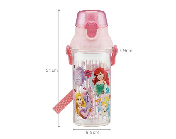 日本 SKATER - 兒童直飲透明水壺 (480ml)-迪士尼公主Dream