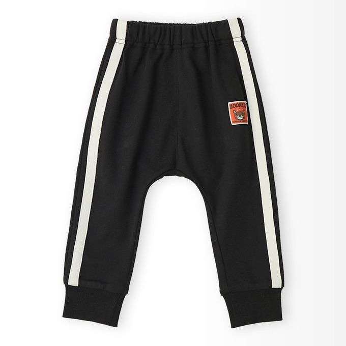 日本 ZOOLAND - 春季出遊印花運動長褲-背後刺繡車車-淺灰