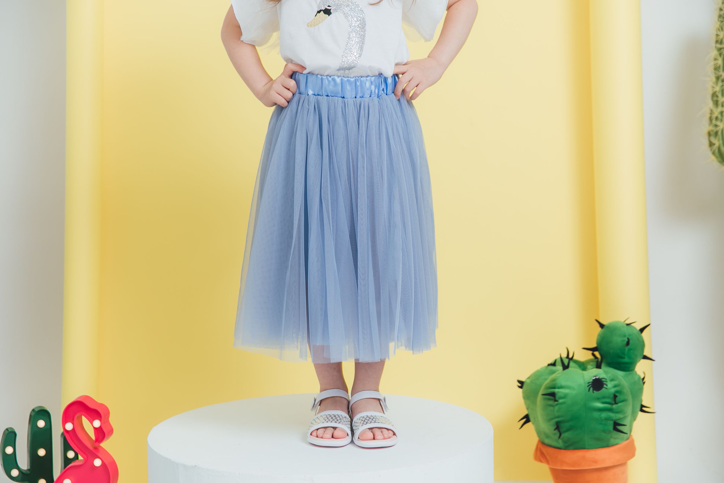 Peachy - 北鼻款*獨家訂製綿柔法式浪漫三層蓬紗裙-三層蓬版-仙杜瑞拉藍