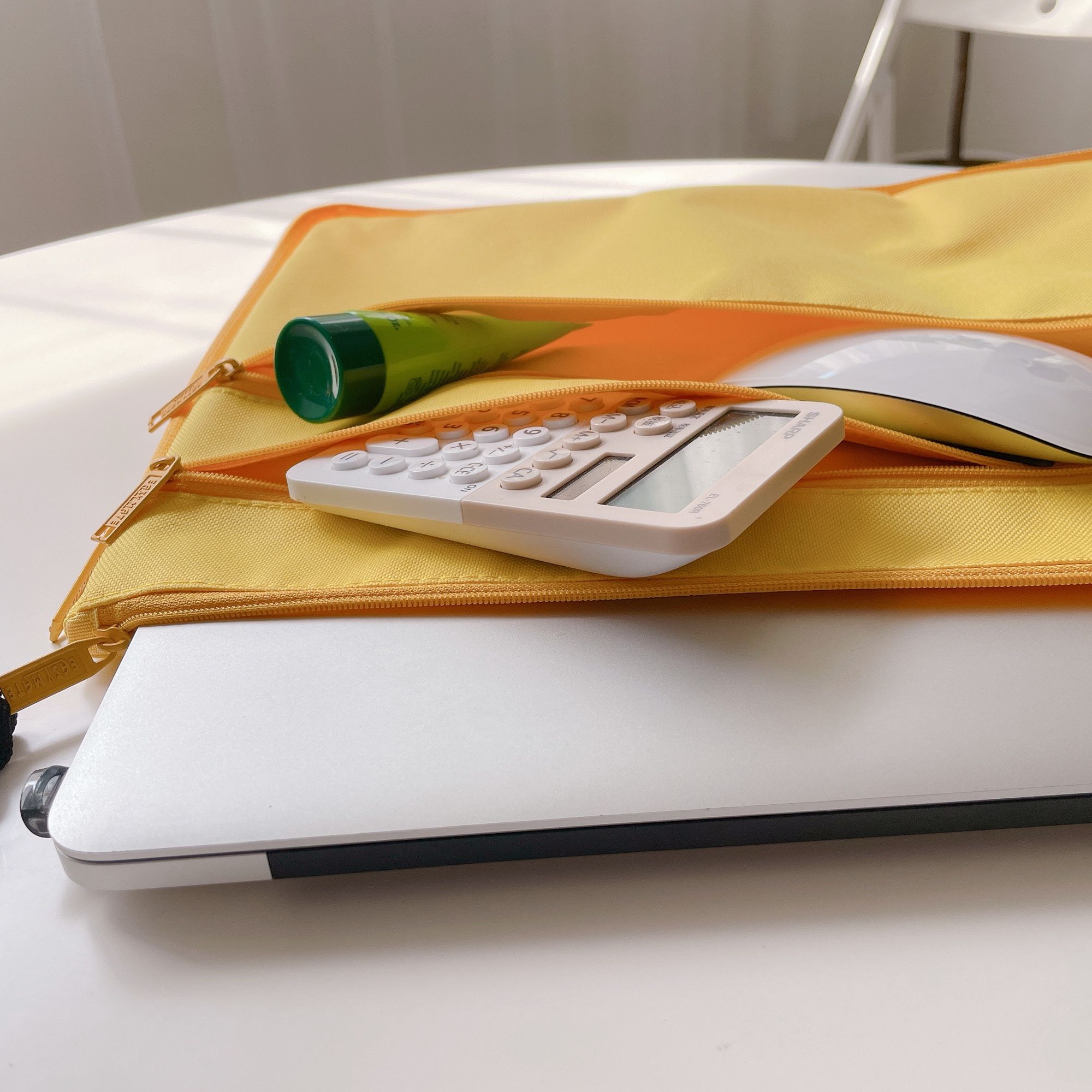 理理 liil - 紋理三拉鏈收納文件袋-風鈴藍 (M-250x190x45mm)