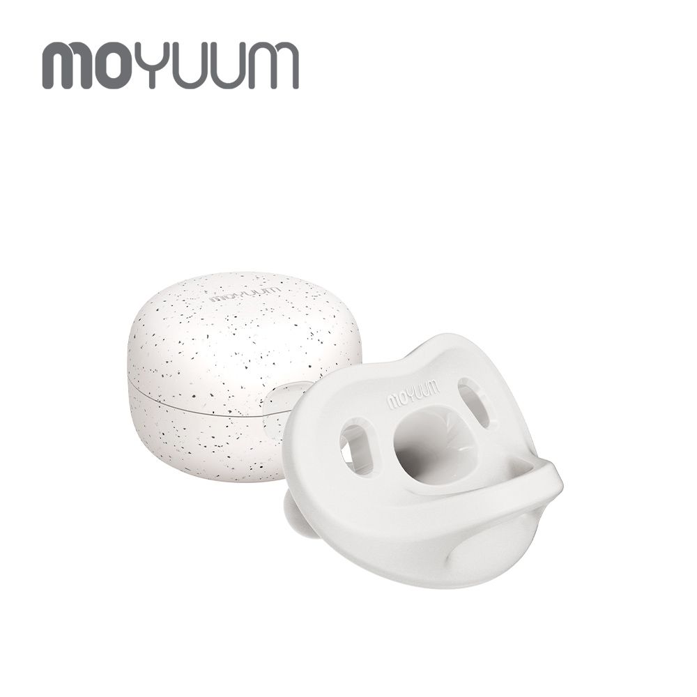 韓國 Moyuum - 全矽膠微笑奶嘴收納盒組-馬卡龍白-6m+