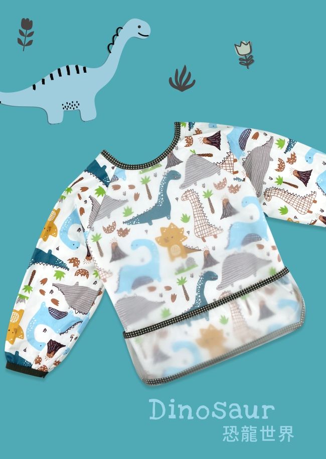 PUKU 藍色企鵝 - 長袖立體防水圍兜衣-夢幻城堡