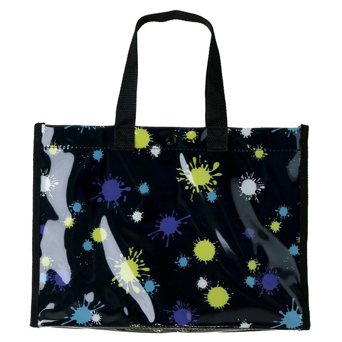 日本 ZOOLAND - 防水PVC手提袋/游泳包-恐龍們-藍色 (25x34cm)