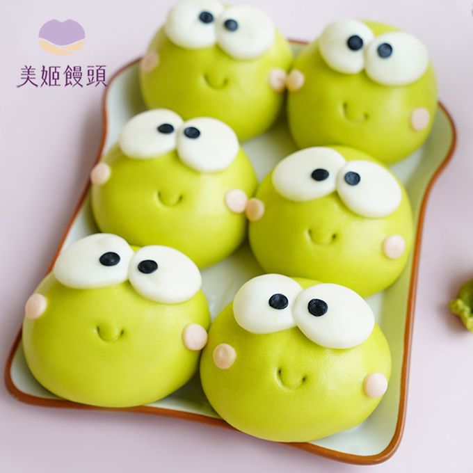 美姬饅頭 - 小青蛙鮮乳造型紅豆包-45g*6顆