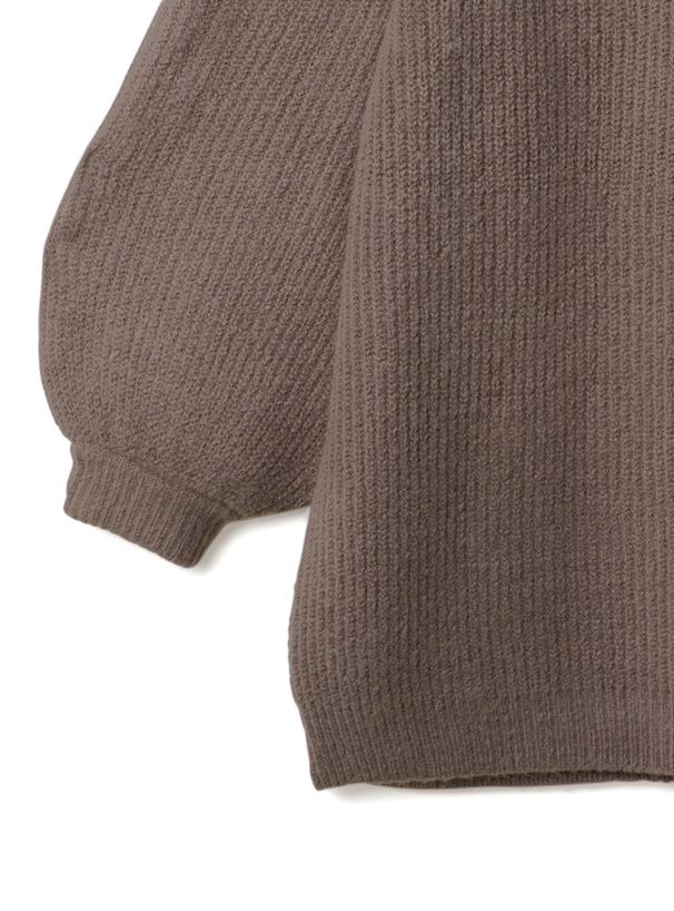 日本 GRL - 寬鬆短版針織長袖洋裝-摩卡 (F)