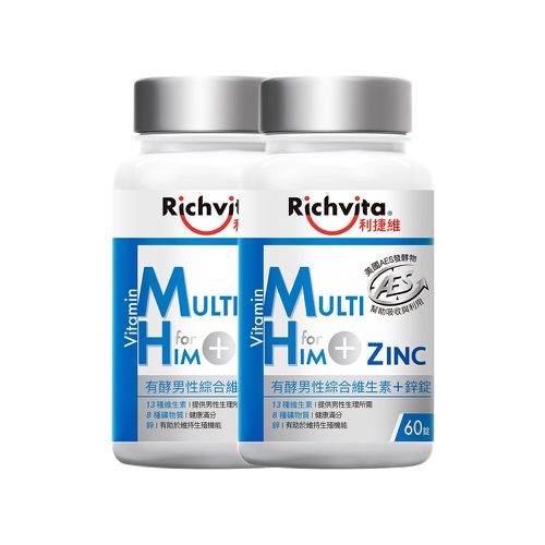Richvita利捷維 - 有酵男性綜合維生素+鋅 60錠x2瓶