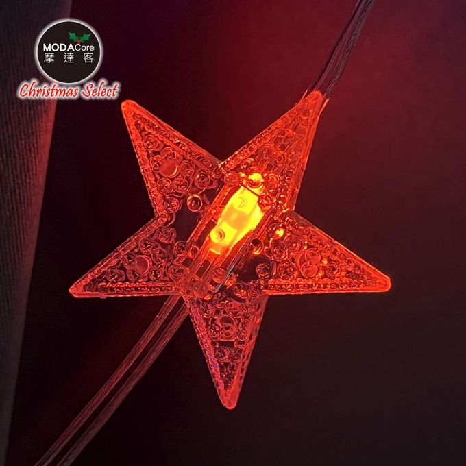 MODACore 摩達客 - 50燈LED皮線燈串(USB充電/五角星星-彩光)5M-贈豆腐頭&遙控器
